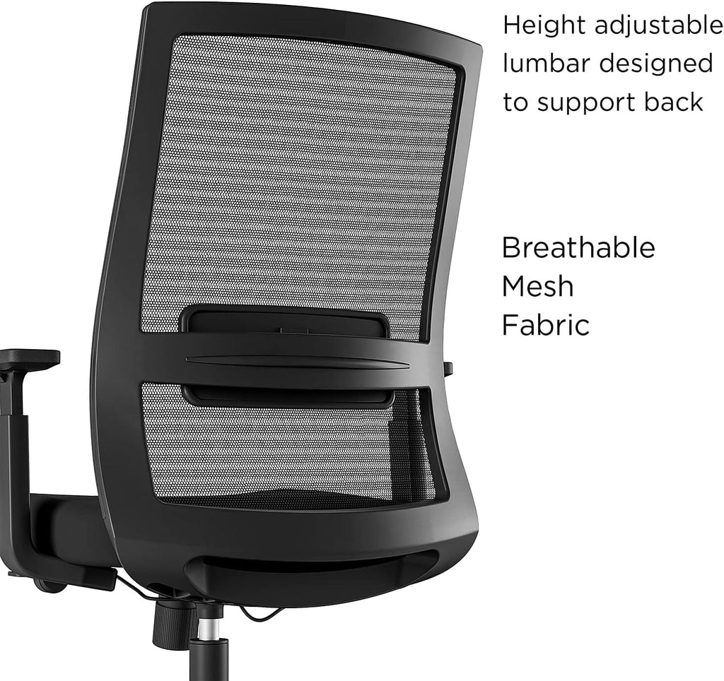 Swivel Task Chair, Black, 2-Pack U301