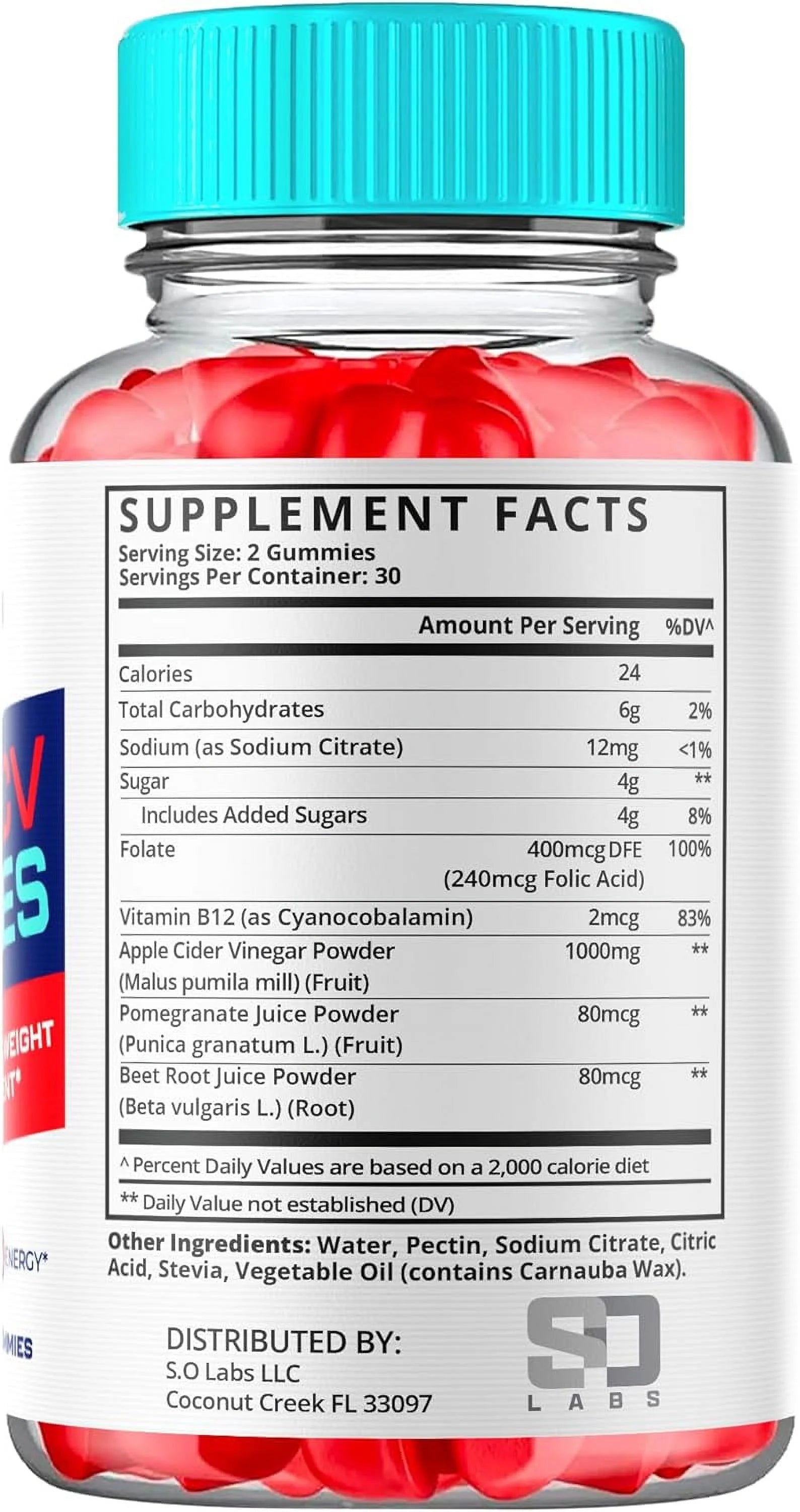 ACV Keto Gummies, Advanced Weight Loss Gummies (60 Count) E263634
