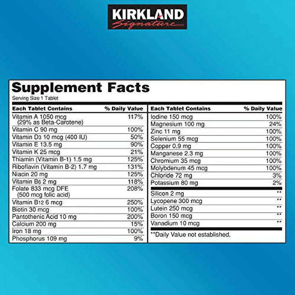 Daily Multivitamin & Minerals Tablets, 500 Count J242853
