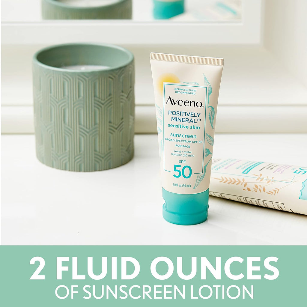 Mineral Sunscreen Lotion SPF 50 for Face, Lightweight, Travel-Size 2 fl. oz N764