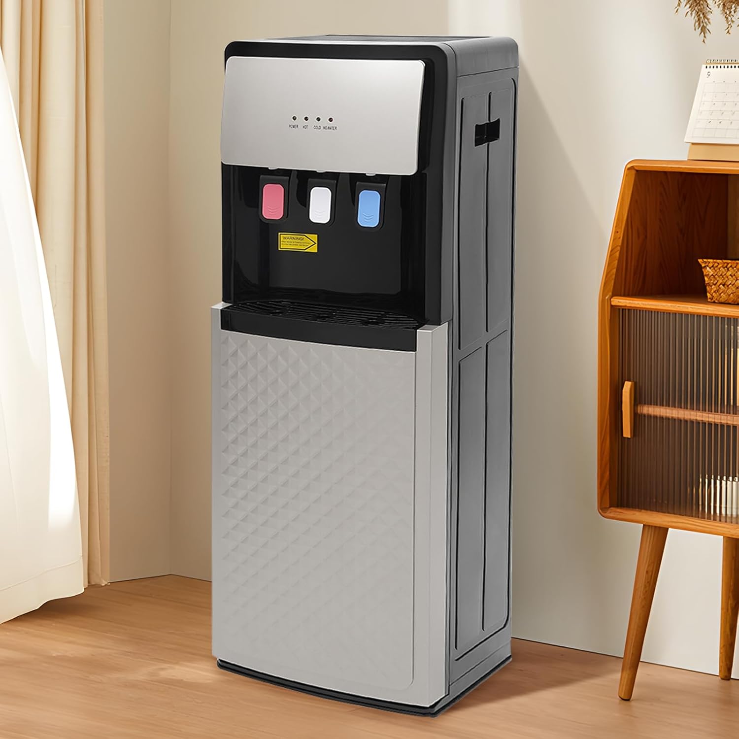 Bottom Loading Water Cooler Dispenser with Storage Cabinet and Child Safety Lock A877917
