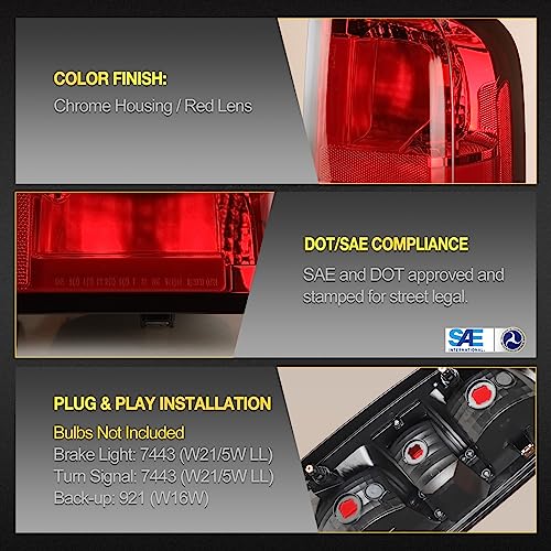 Tail Light Assembly for 2015-2022 Chevy Colorado, Red Clear Lens, Driver Left Side P469
