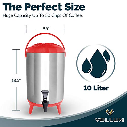 Stainless Steel Insulated Beverage Dispenser 10L with Spigot R55564