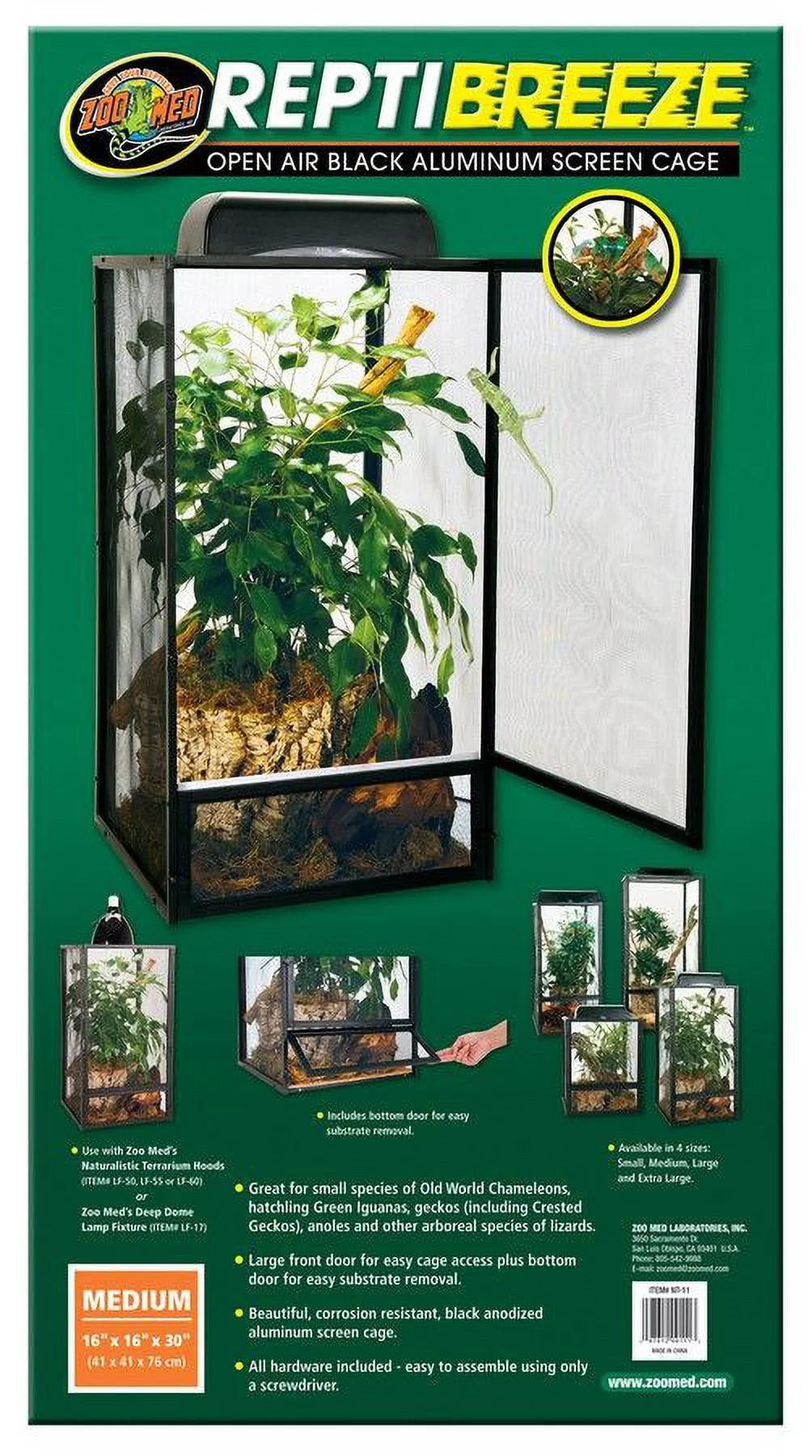 Aluminum Screen Cage for Reptiles, Medium M977