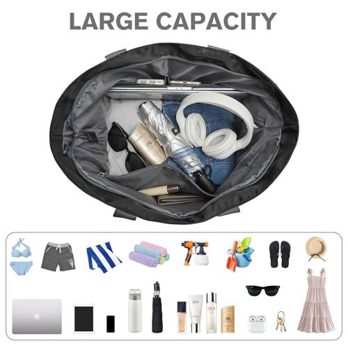 Waterproof Sandproof Beach Tote Bag, Large Capacity Foldable H350943