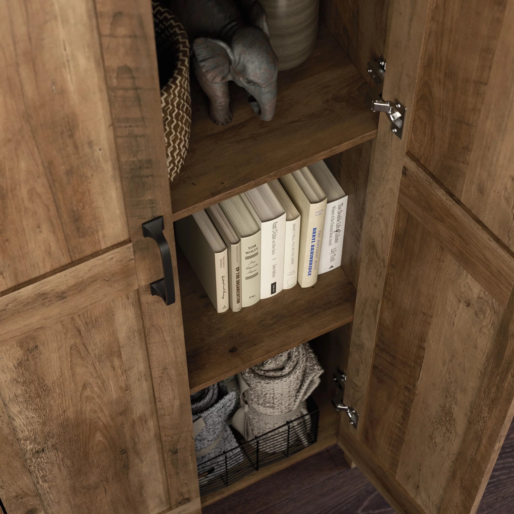 Two-Door Storage Cabinet, Rural Pine Finish H305