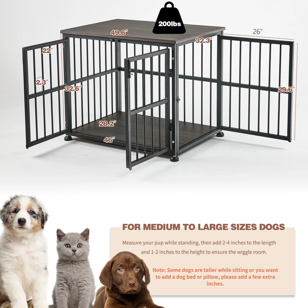Wooden Dog Crate End Table for Medium and Large Dogs A832771