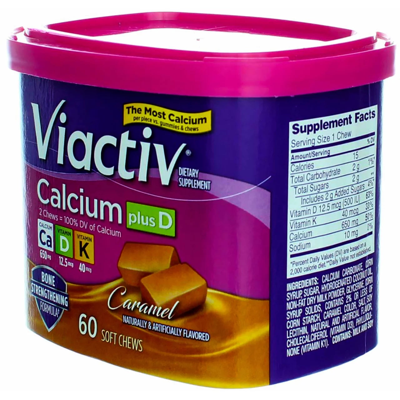 Calcium Soft Chews Caramel, 60 Count (Pack of 3) C917