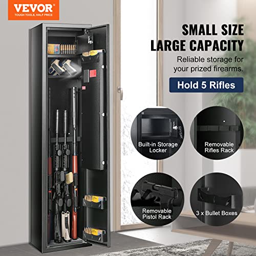 Gun Safe with Digital Keypad, Quick Access Storage Cabinet for Rifles and Shotguns T7376