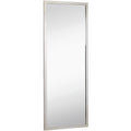 Hamilton Hills Commercial Grade Contemporary Industrial Strength Full Length Wall Mirror Polished Stainless Metal Silver Rectangle Vanity, Entrance, or Restroom Horizontal & Vertical (18" x 48")