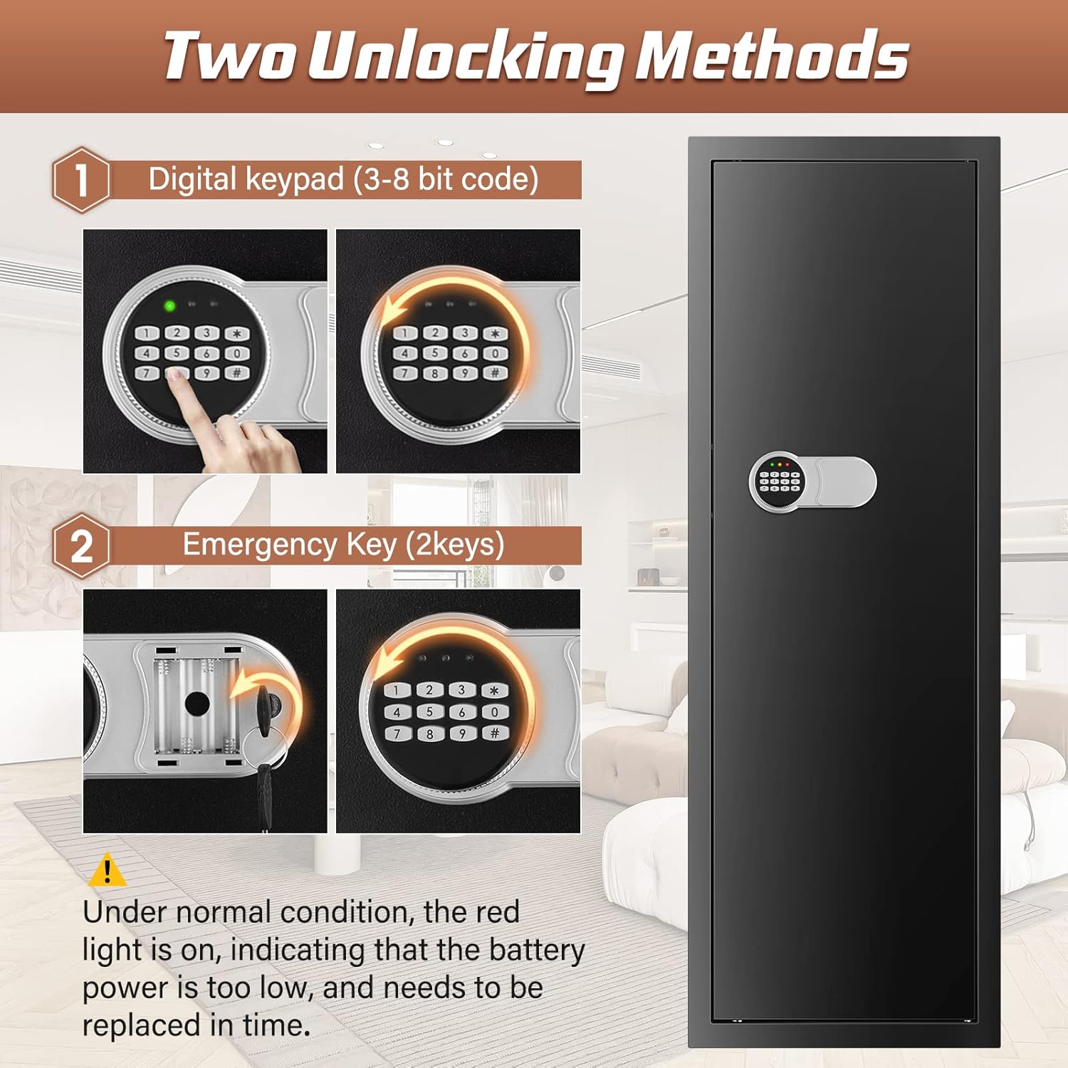Fireproof Gun Safe for Rifles and Pistols with Digital Keypad J460503
