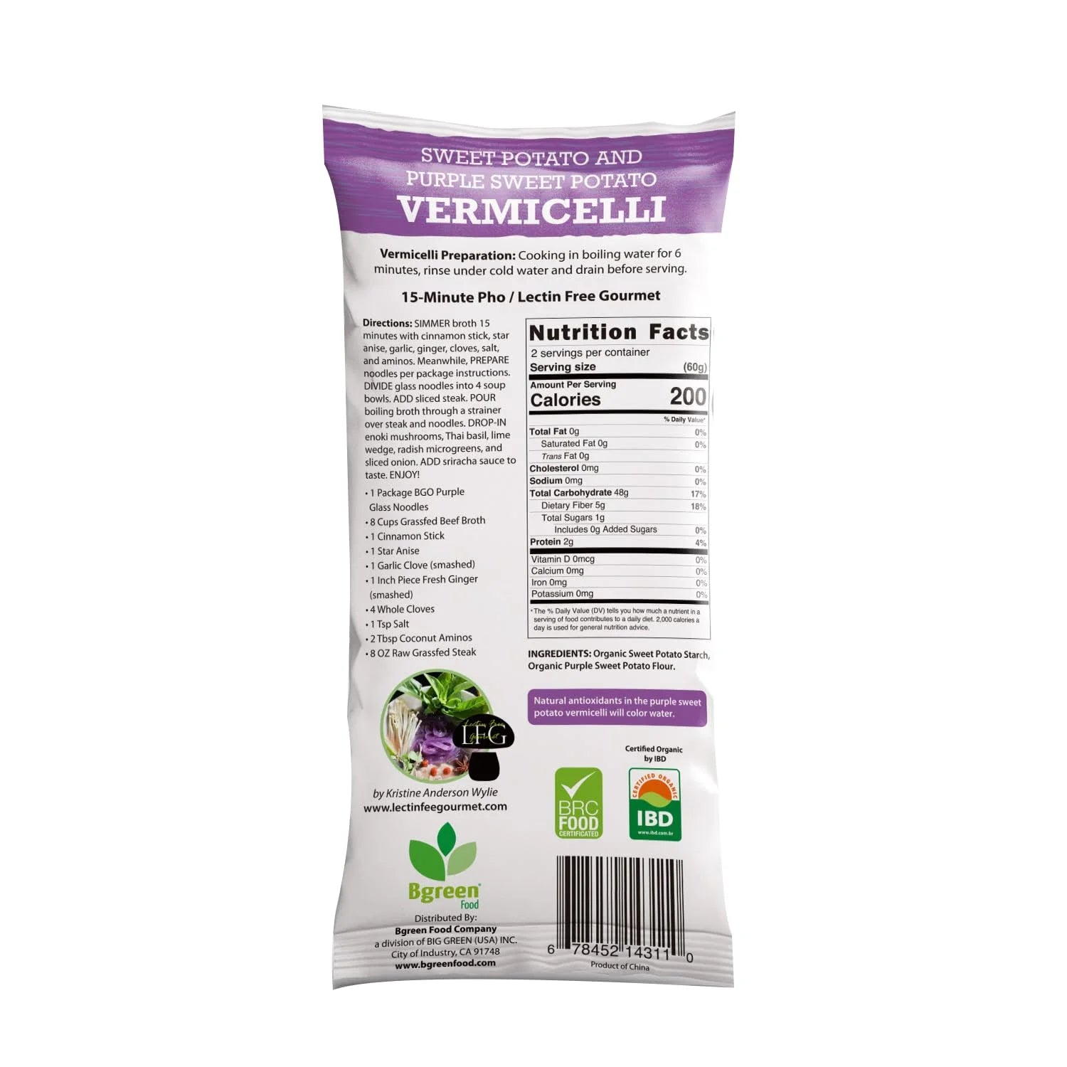 Purple Yam & Sweet Potato Vermicelli, 6 Pack M3375