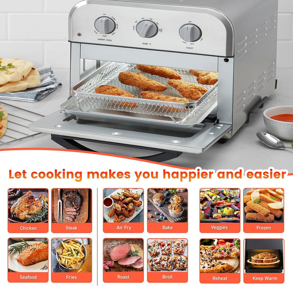 Air Fryer Tray Replacement, 10.7 x 9.8 Inch Non-stick Mesh Basket, Dishwasher Safe M1663