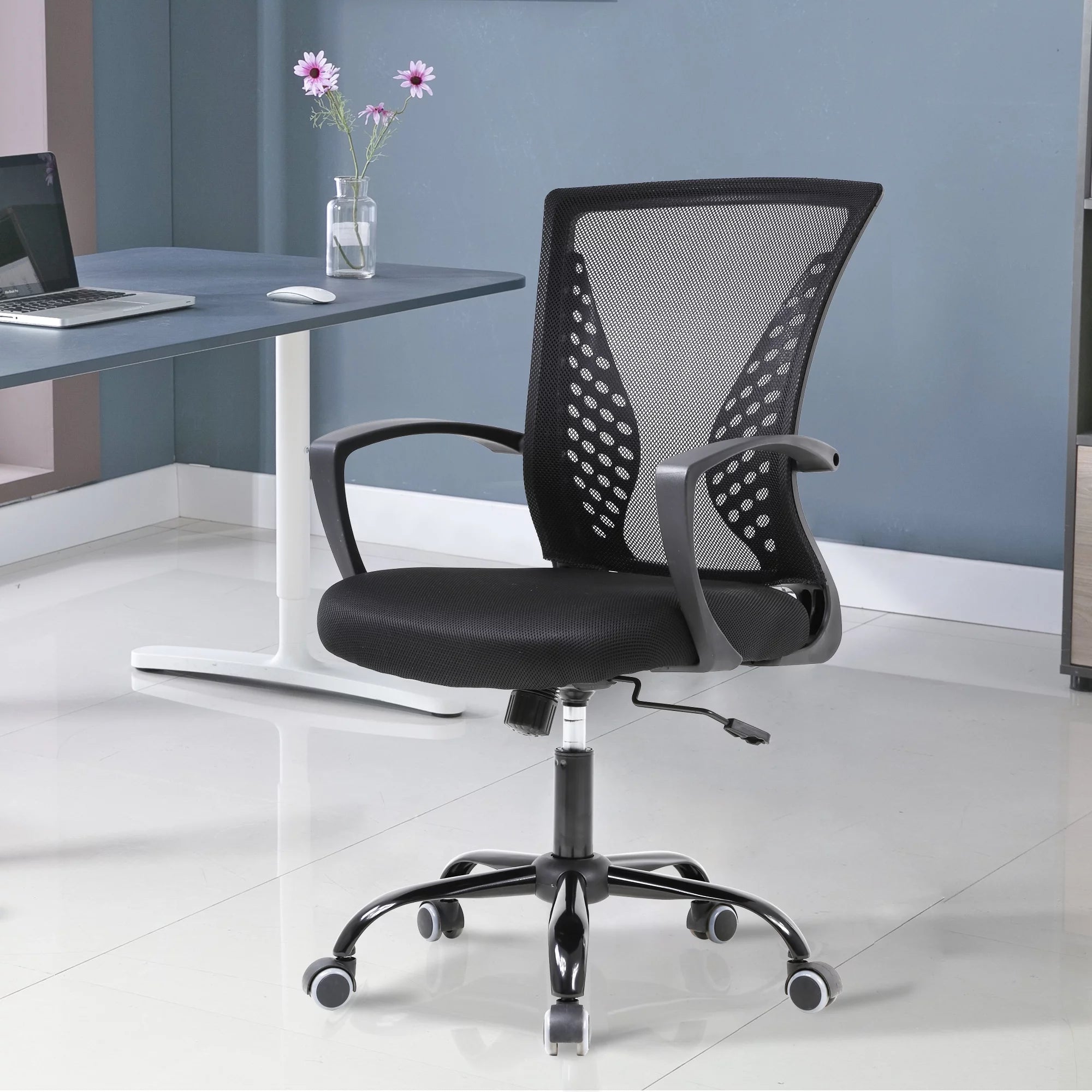 Mesh Office Chair Ergonomic Computer Chair with Swivel & Lumbar Support, Black H29443