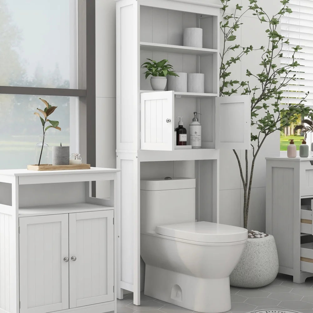 Over the Toilet Storage Cabinet with 2 Doors, White V784