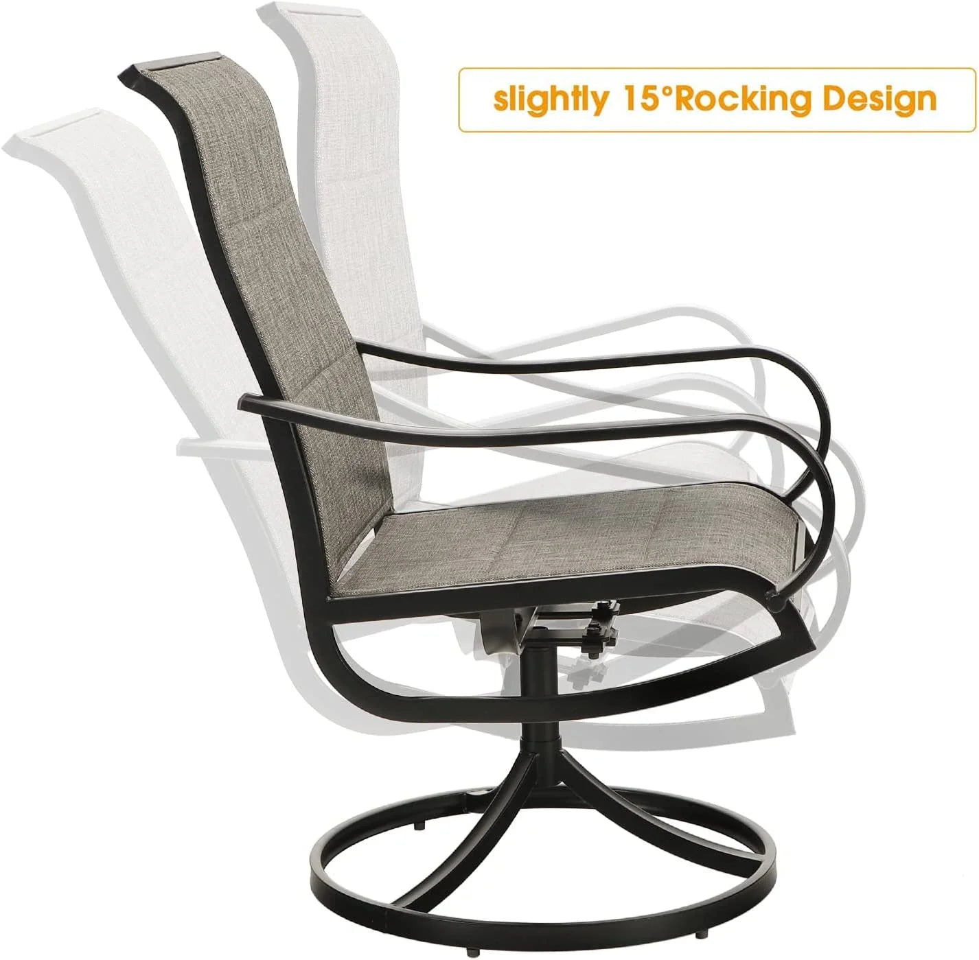 Outdoor Patio Furniture Set 9 Pieces with Padded Swivel Dining Chairs and Expandable Table H14478