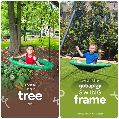 Single Swing Set Frame with 39" Round Platform Tree Swing C3642