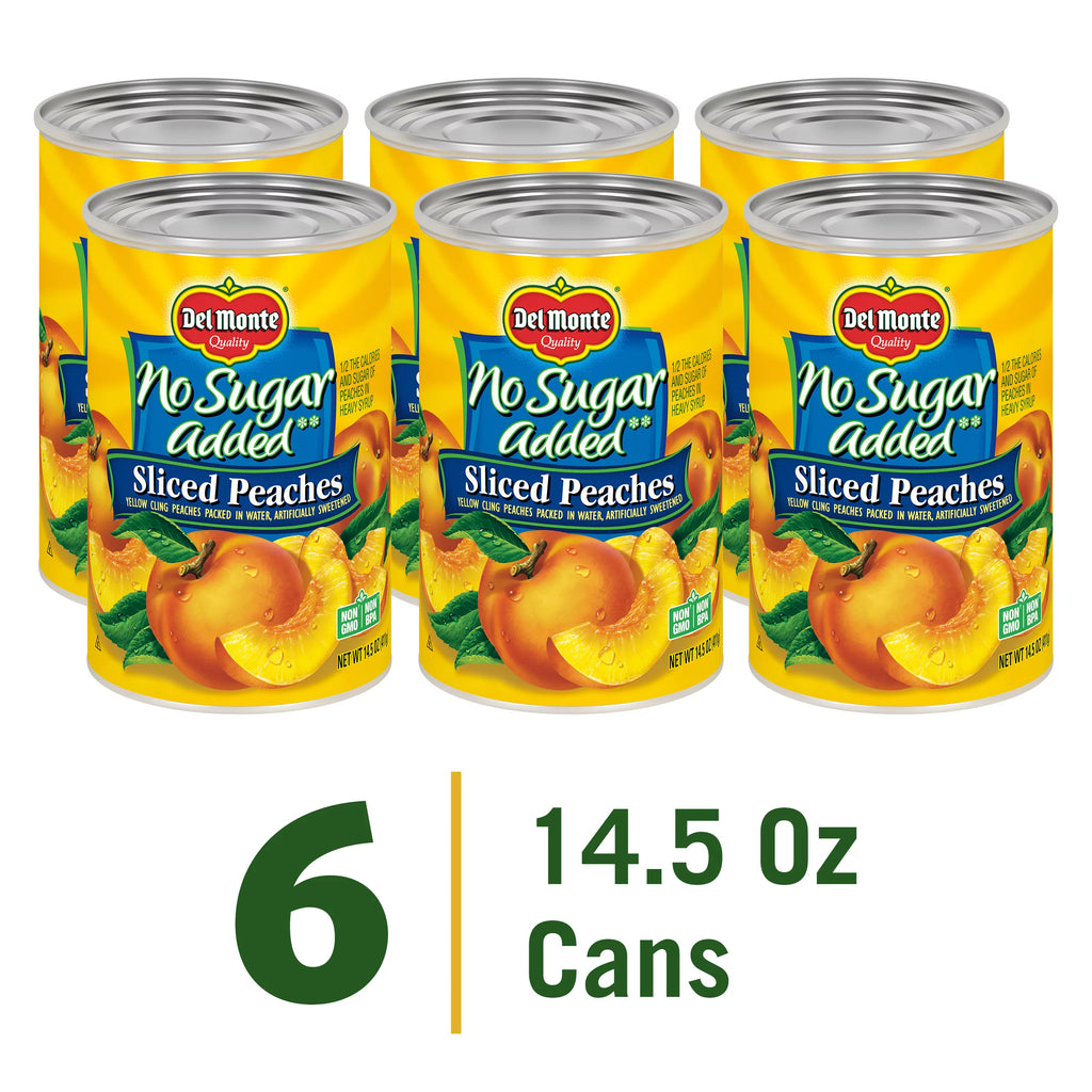 Sliced Peaches, No Sugar Added, 14.5 oz Can F23143