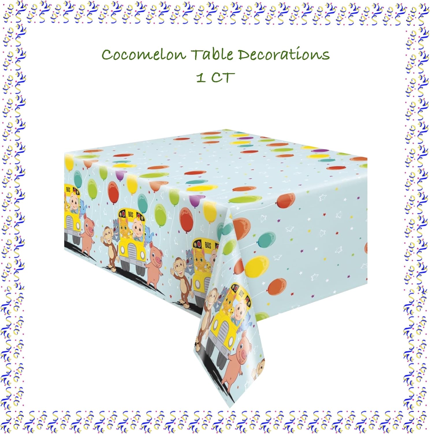 Birthday Party Supplies Decoration Kit with Balloons, Tablecloth, Plates, Napkins, Candles I946283