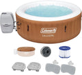 Coleman SaluSpa Ponderosa AirJet Inflatable Round Hot Tub with 2 Bestway SaluSpa Non-Slip Spa Seat and 2 Headrest Pillows with Adjustable Strap