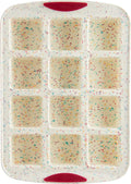 Trudeau Brownie Pan-White Confetti/Fuchsia, 12 Cavity