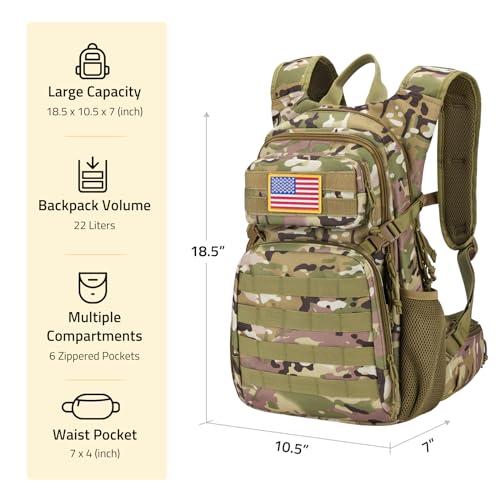 Tactical Hydration Backpack 3L with Water Bladder for Hiking Cycling Running W3533