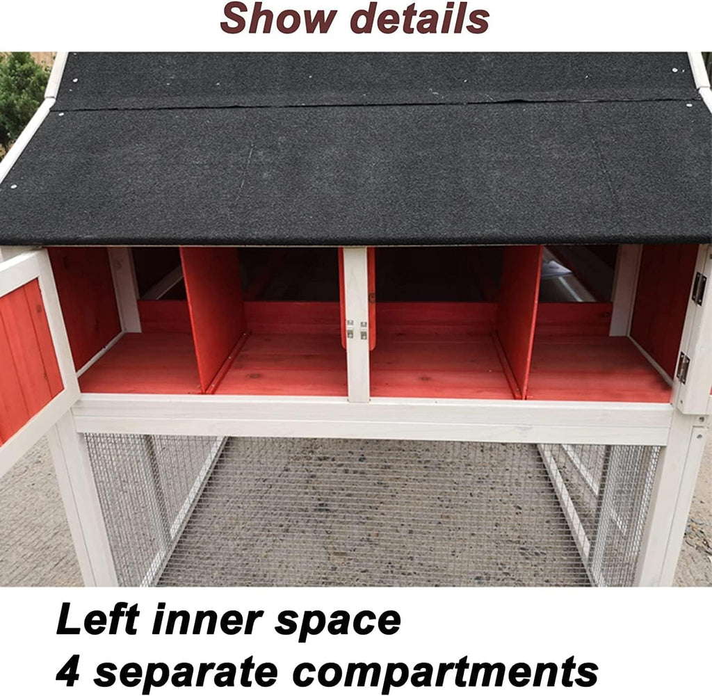 Outdoor Wooden Rabbit Hutch with Wire Mesh Door T979833