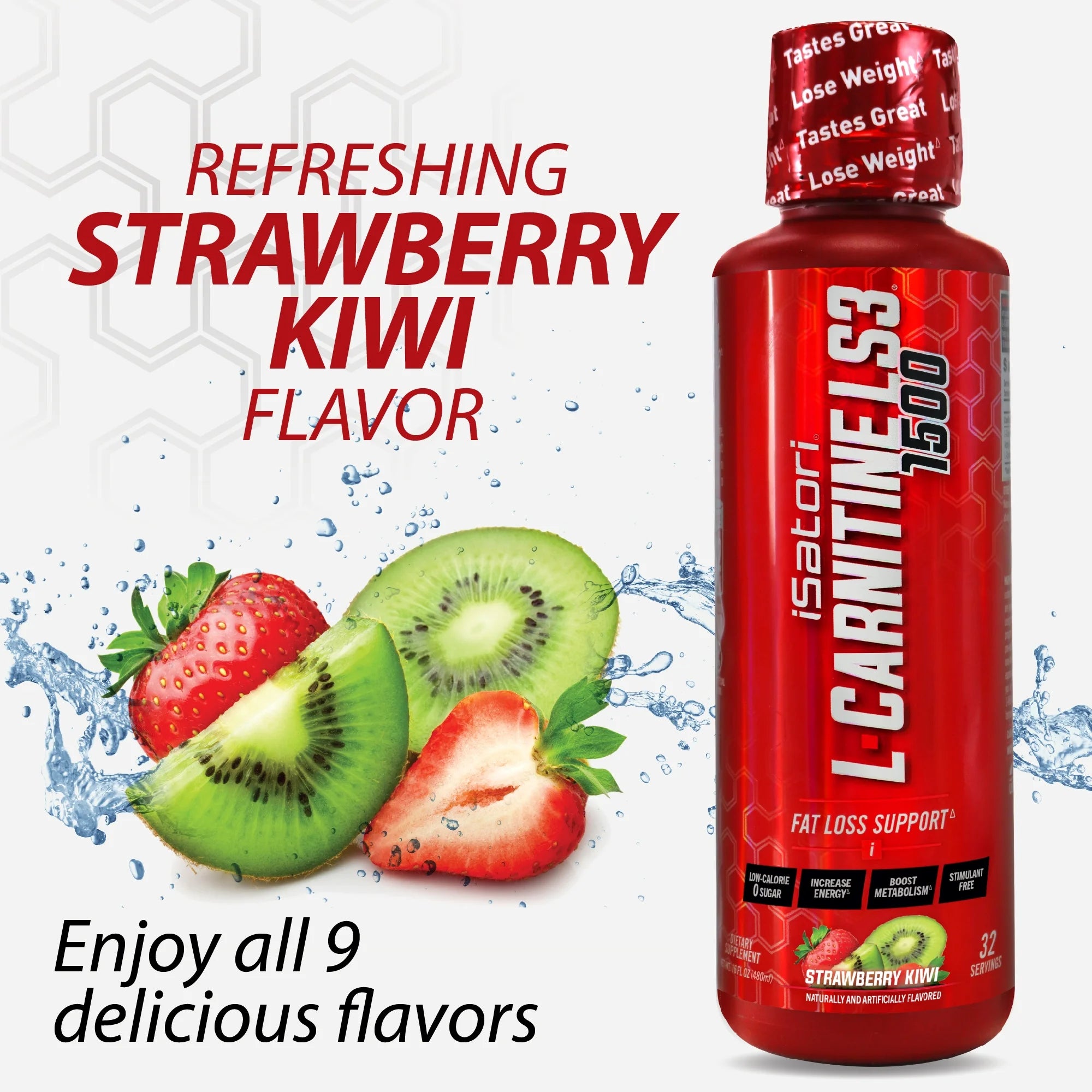 L-Carnitine Concentrated Liquid Metabolic Enhancer, Strawberry Kiwi Z5546