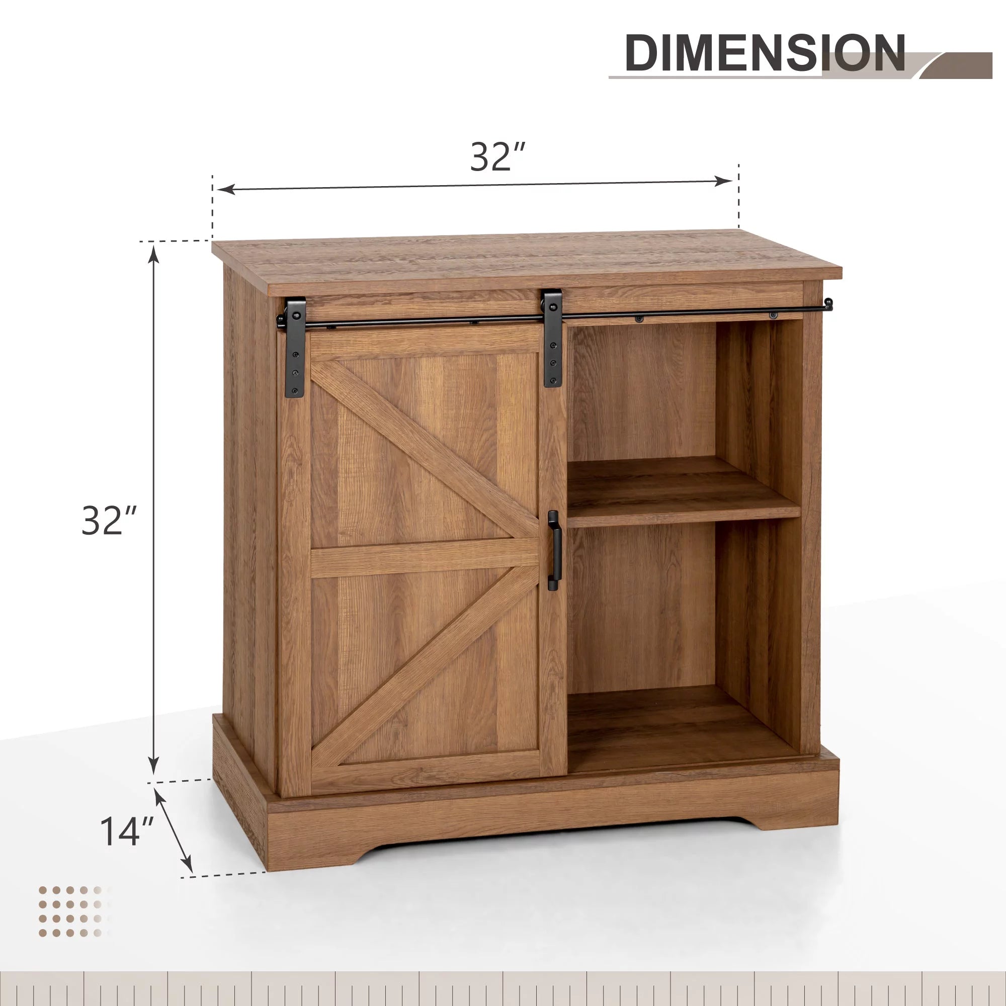 Farmhouse Sliding Barn Door Storage Cabinet Sideboard V1838