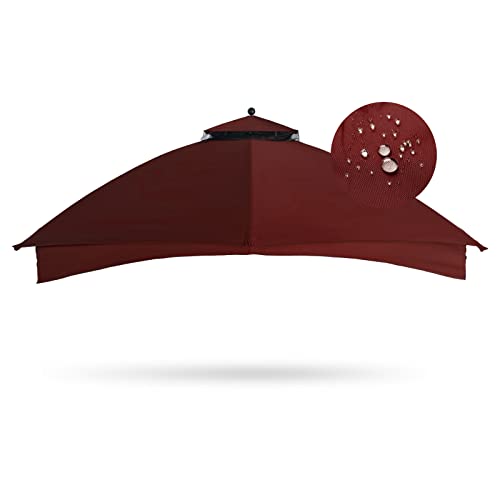 10x12 Gazebo Replacement Canopy, Double Teir Sunshade Polyester Soft Top Cover 10'x12' Gazebo #GF-12S004B-1(Beige)