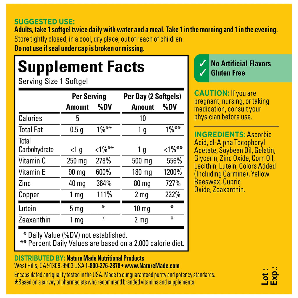 Eye Vitamins Softgels, 60 Count S217433