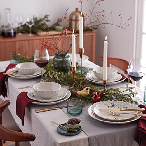 French Perle Berry 12-Piece Dinnerware Set, White Q14982