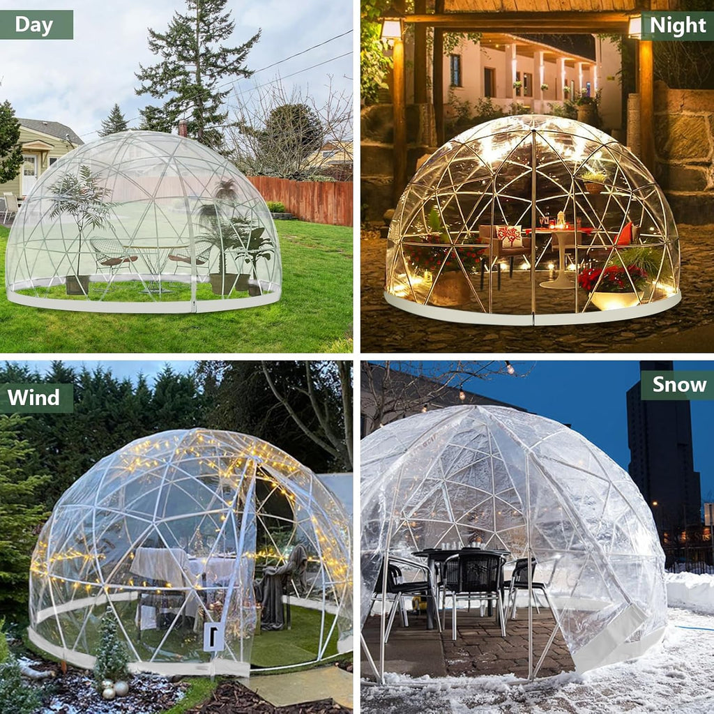 12FT Bubble Dome Tent for 4-8 Person, Waterproof Clear Igloo with Transparent Window E211974