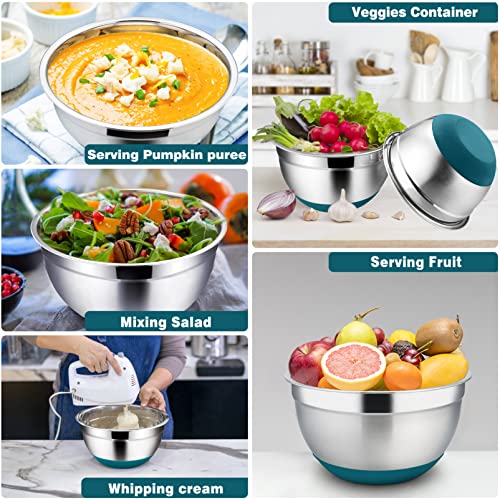 Mixing Bowls with Lids Set, Stainless Steel, Set of 5 I41649