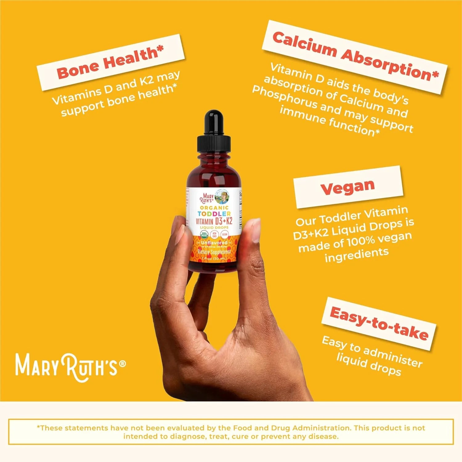 Vitamin D3+K2 Liquid Drops, Unflavored, Vegan, 1 fl oz E718