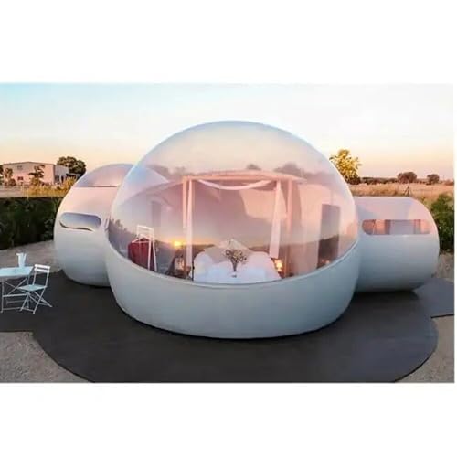 Inflatable Bubble Tent with 2 Rooms Dome Tunnel Camping Event House Outdoor Big (16.5ft Diamater + 8ft Rooms)