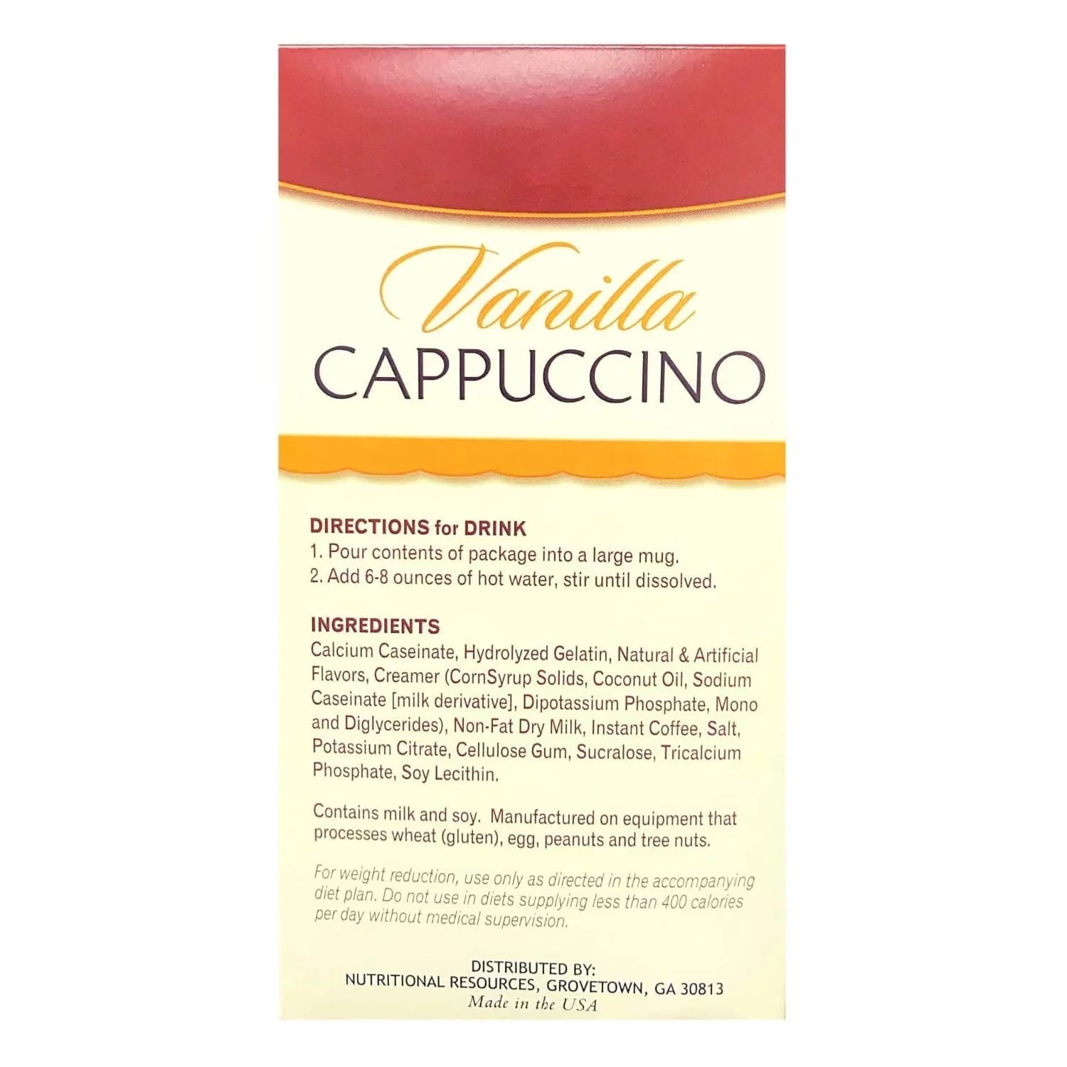 Vanilla Cappuccino High Protein Diet Drink 3 Pack S230