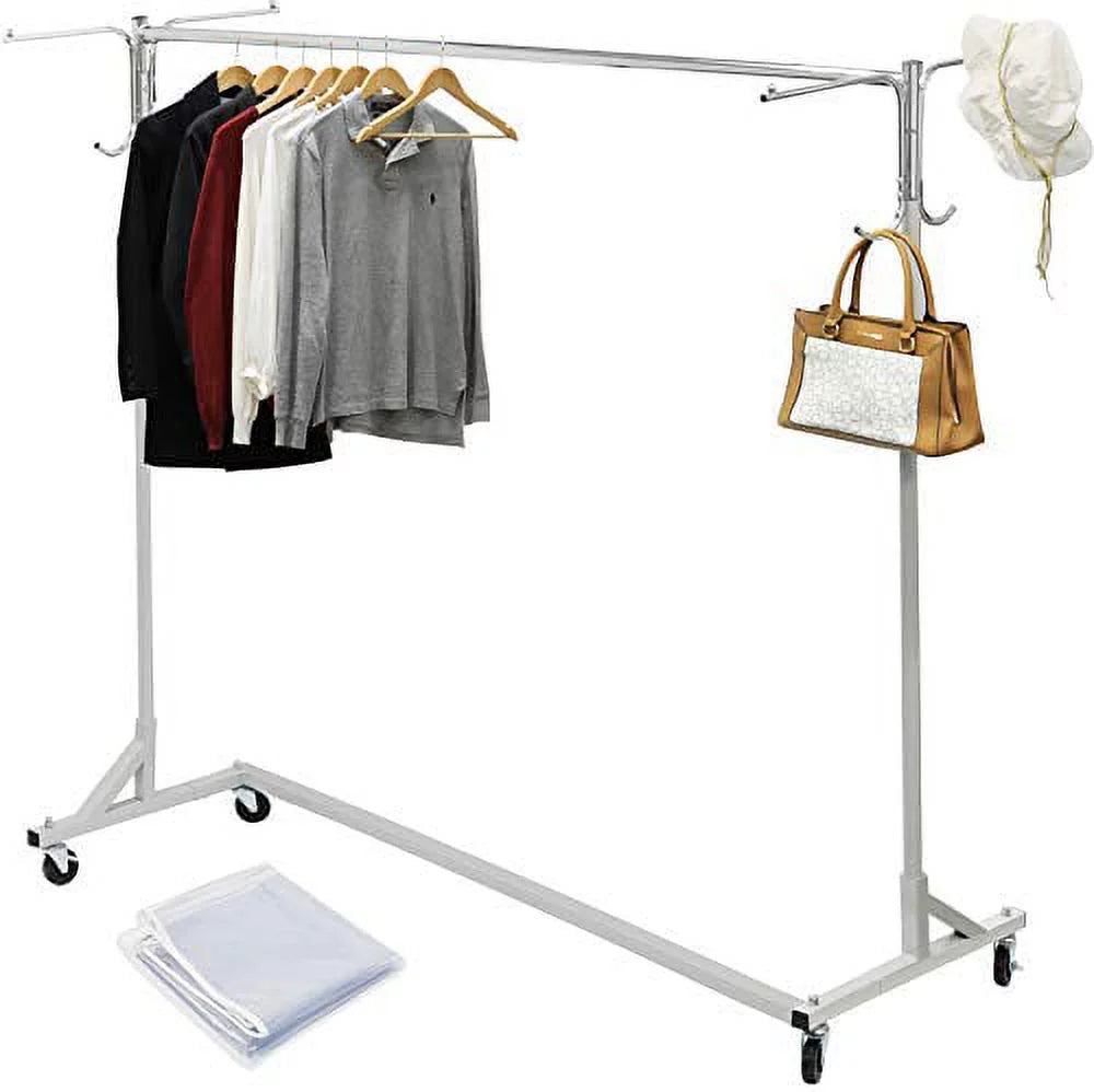 Industrial Grade Garment Rack, 400lb Load, 62" Extra Long Bar H9154