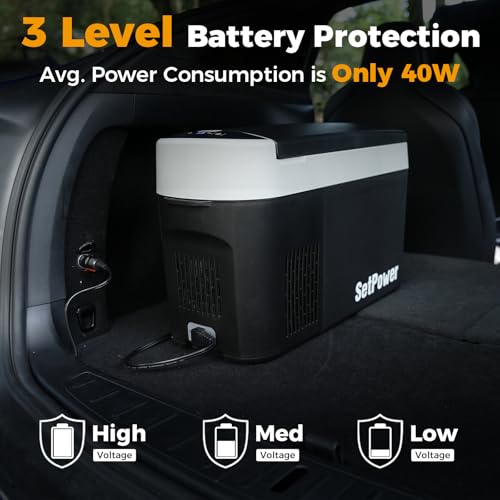 12V Portable Car Refrigerator 16 Quart Electric Cooler for Camping and Travel D18403