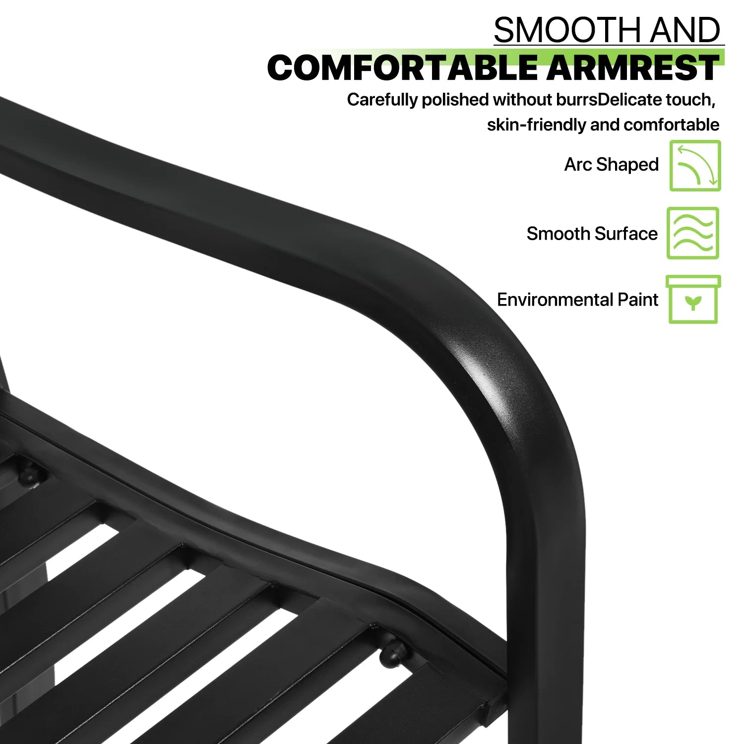 Outdoor Cast Iron Patio Bench with Bird Design Backrest Z971510