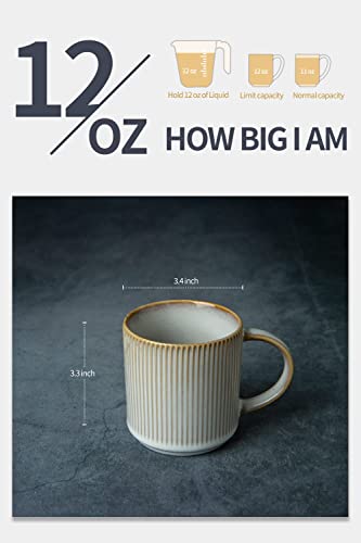 Coffee Mug Set for 6, 12 oz with Handle, Smoky Blue H570266