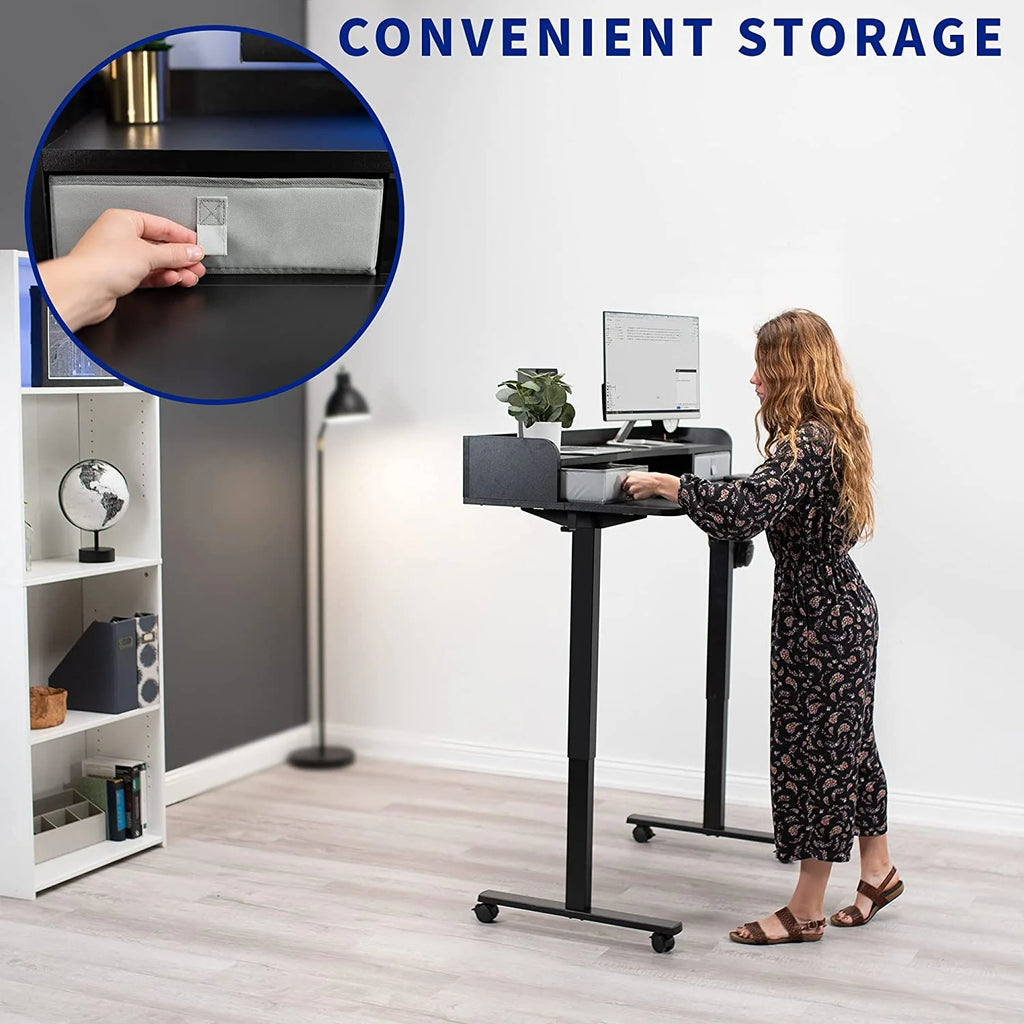 Adjustable Height Standing Desk with Storage Drawers Y818796