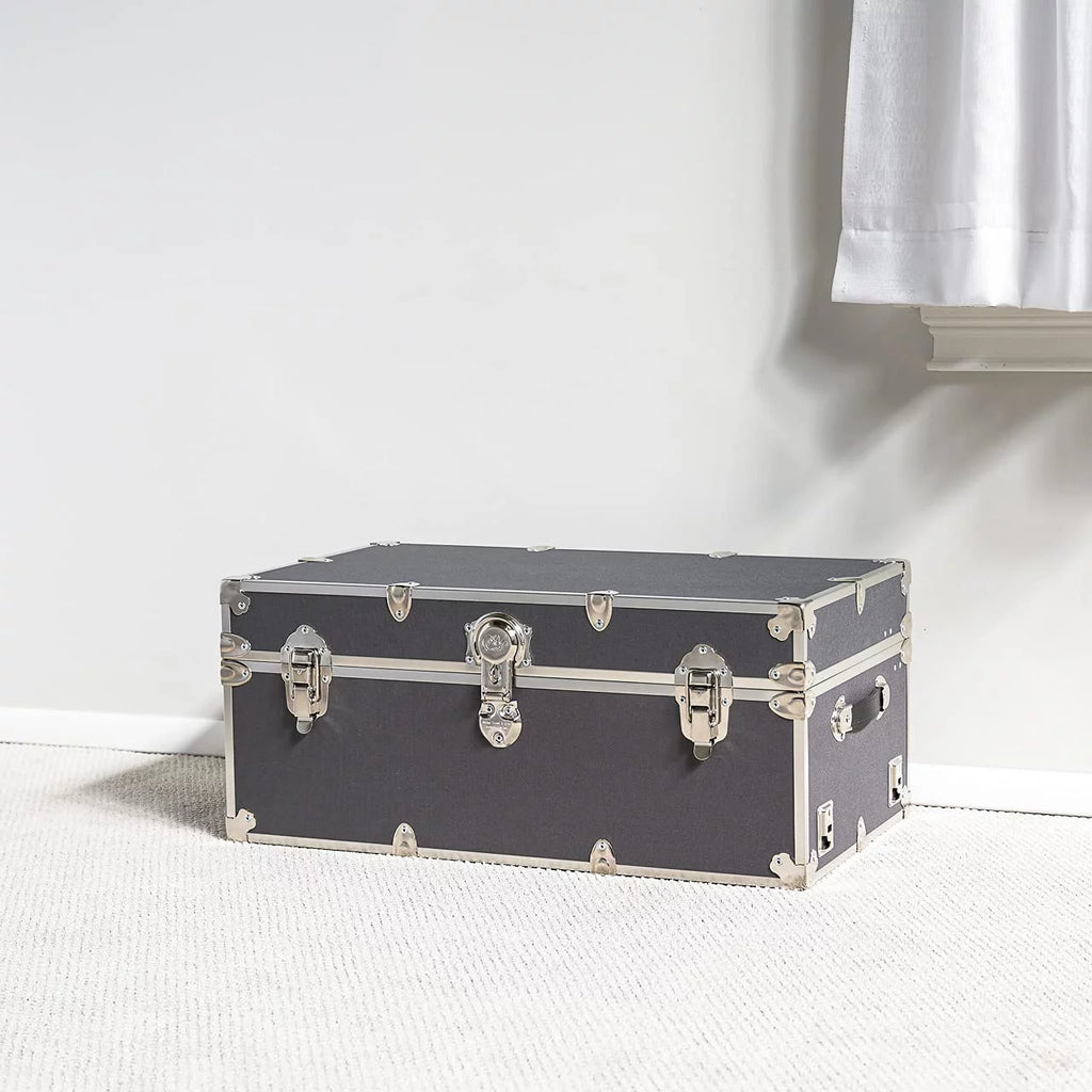 Large Leather Embossed Vinyl Trunk for Storage, 32"x18"x14" T9122