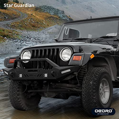 Front Bumper for Jeep Wrangler TJ YJ LJ with Winch Plate, LED Lights & D-Rings Z751113