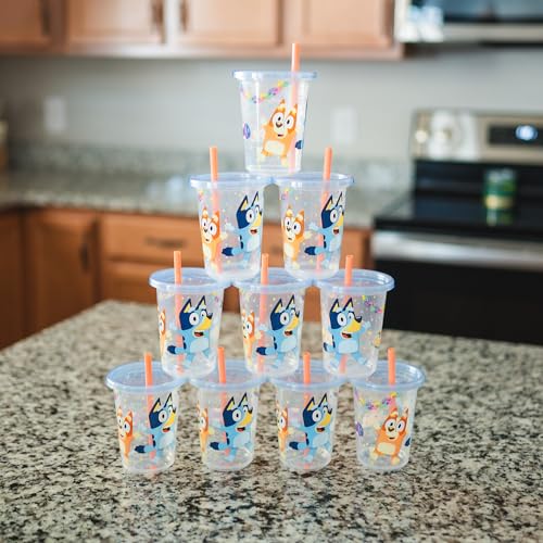 Toddler Straw Cups with Snap On Lids - Spill Proof - 10 Oz - 8 Count O96560