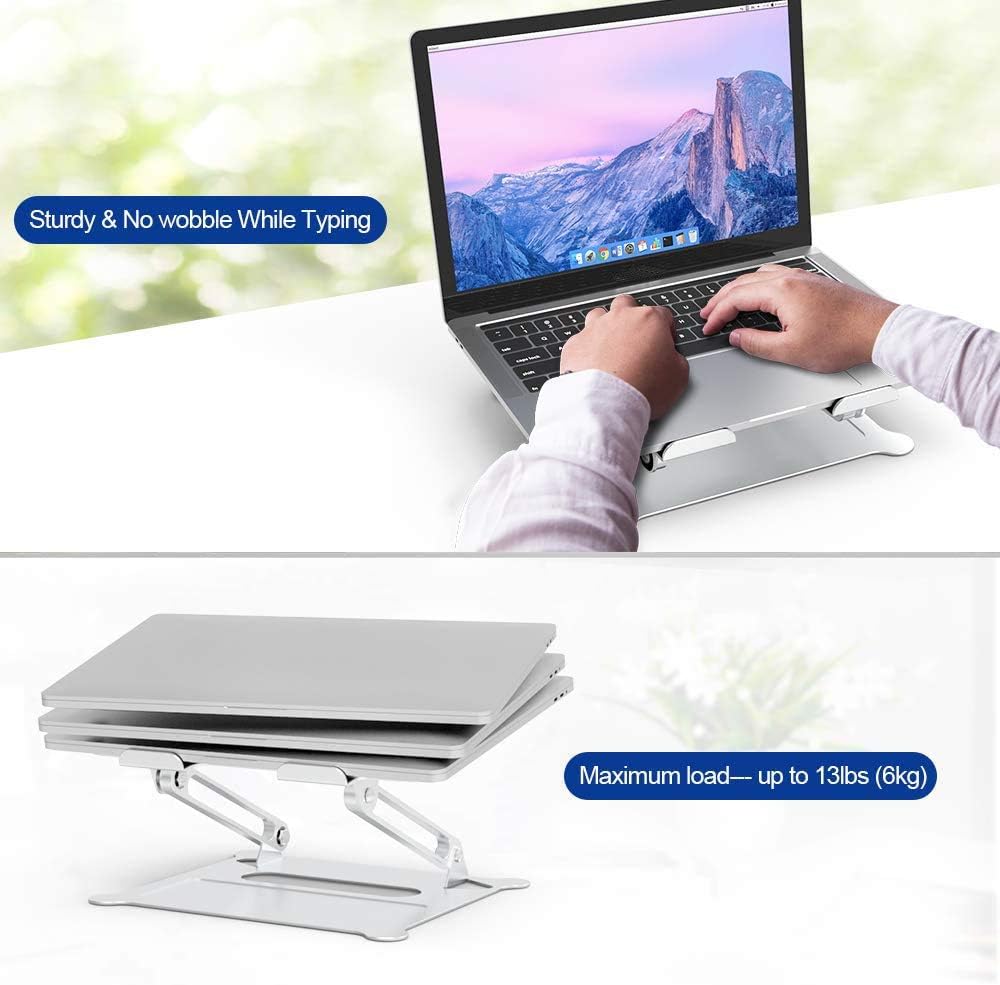 Aluminum Laptop Stand, Ergonomic Adjustable Notebook Riser Holder D99779