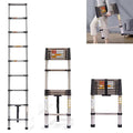 Telescoping Ladder 20FT Compact Extension Ladder with 2 Detachable Roof Hooks Aluminum Lightweight Collapsible Ladder for Home, RV, 330lbs Max Capacity
