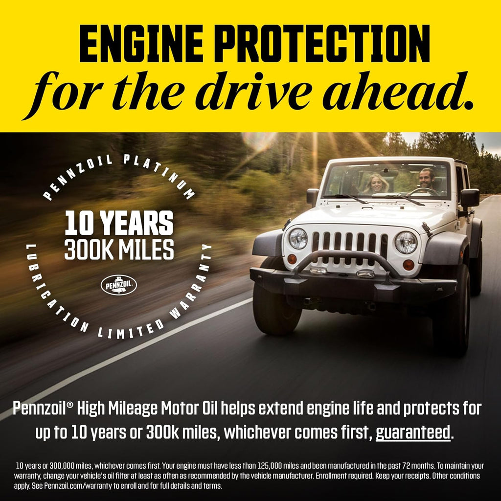 High Mileage Synthetic Blend 5W-30 Motor Oil for Vehicles Over 75K Miles (1-Quart, Pack of 2) J171548