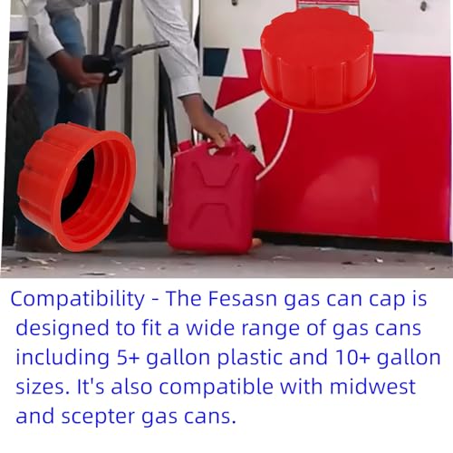 Gas Can Cap Replacement 5 Gallon, Coarse Thread, Pack of 5 K5062