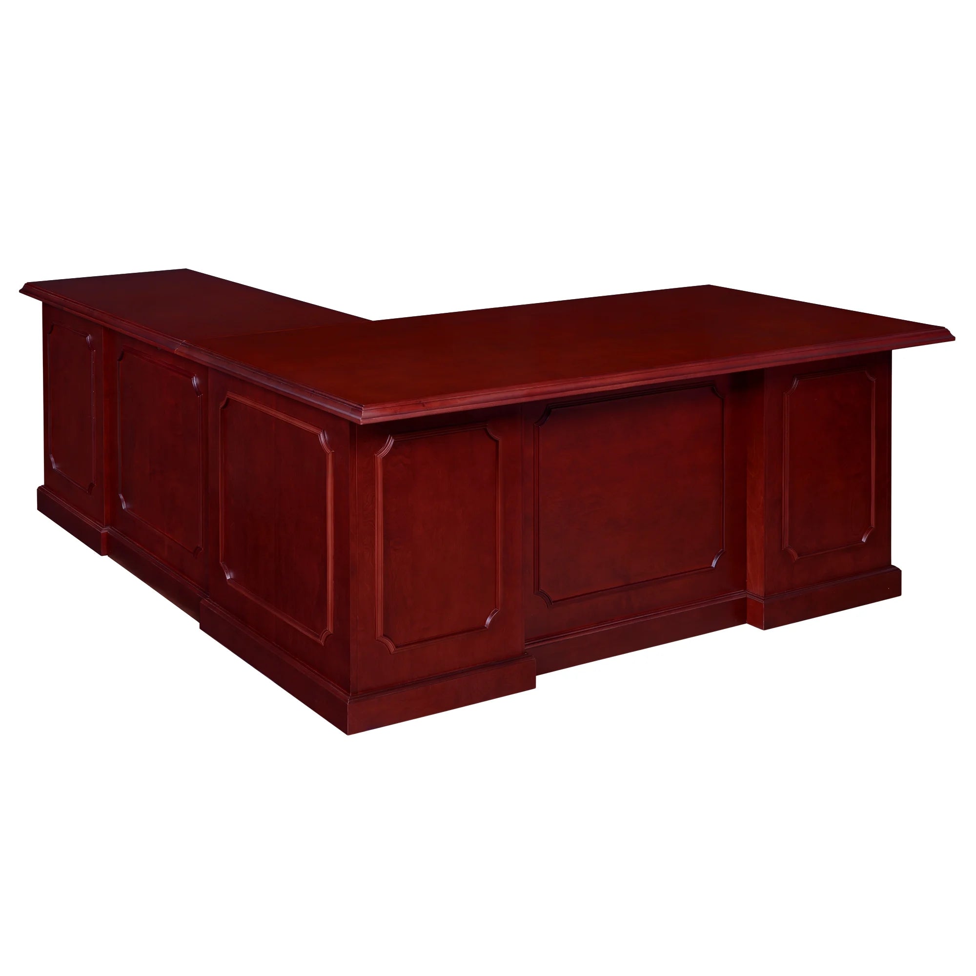 L-Shape Desk with Double Pedestal Drawer Unit D593451
